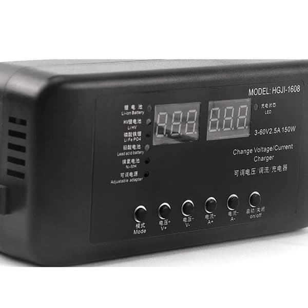 3V-60V 150W Justerbar Spänning Ström Smart Batteriladdare för Li-Ion Elcykel