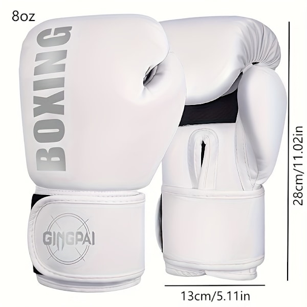 Boxningsträningshandskar, par, 8oz/10oz, för nybörjare och avancerade boxare, slitstarka boxningshandskar i läder blanco rosa 8 Oz