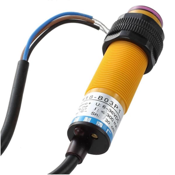 2X DC 3-leder 6-36V PNP IR fotoelektrisk sensorbryter 30cm E18-B03P1 Black