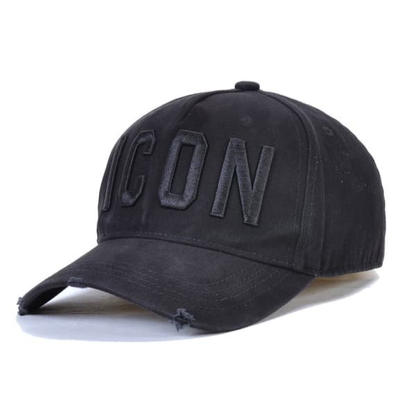 DSQ2 Miesten baseballlippis lippis ICON kirjainhattu Musta-FA11- Musta Black Adjustable