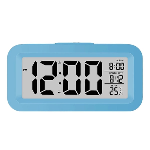 digital vekkerklokke, smart nattlys, LCD-klokker, svart, blå, hvit, rosa, 24 timers frakt, Blue