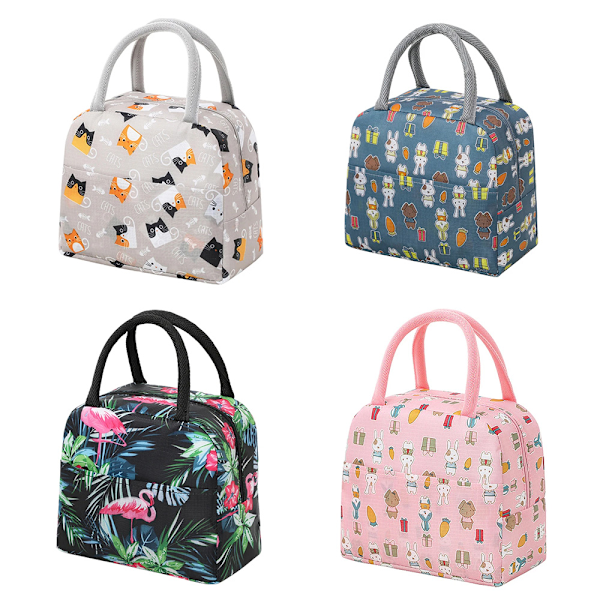 Bärbara Lunchväskor Termisk Isolering Lunchlåda Förvaringsväska Barns Lunchlåda Väska Picknick Förvaring Stor Kapacitet Tote black