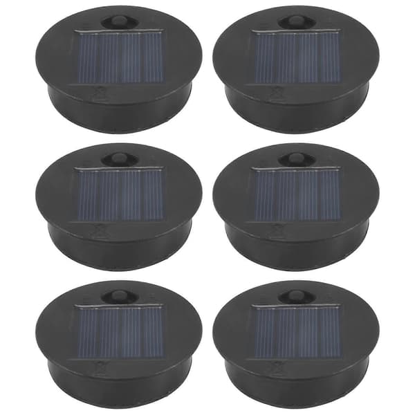 6 stk. solcellelys erstatningstopp 7 solcellelykt deler LED solcellepanel lykt lokk lys for utendørs