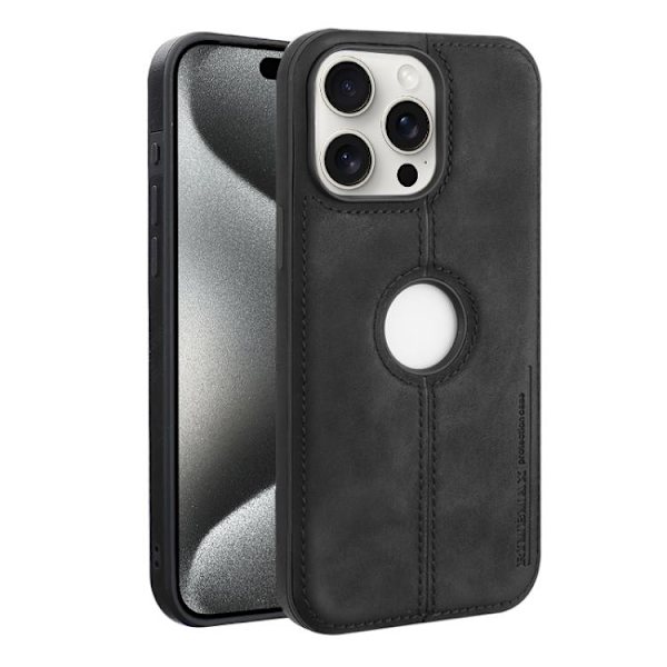 Kunstlæderskal til iPhone 15 Pro - Sort