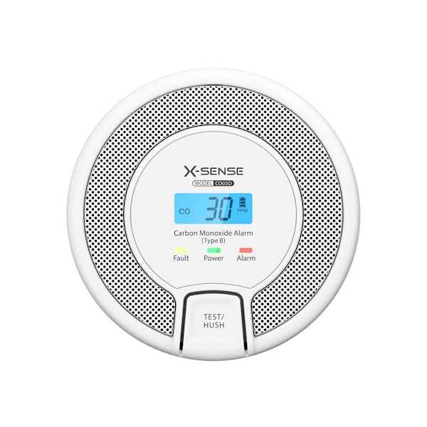 X-Sense CO03D kolmonoxiddetektor med LCD-display och utbytbara