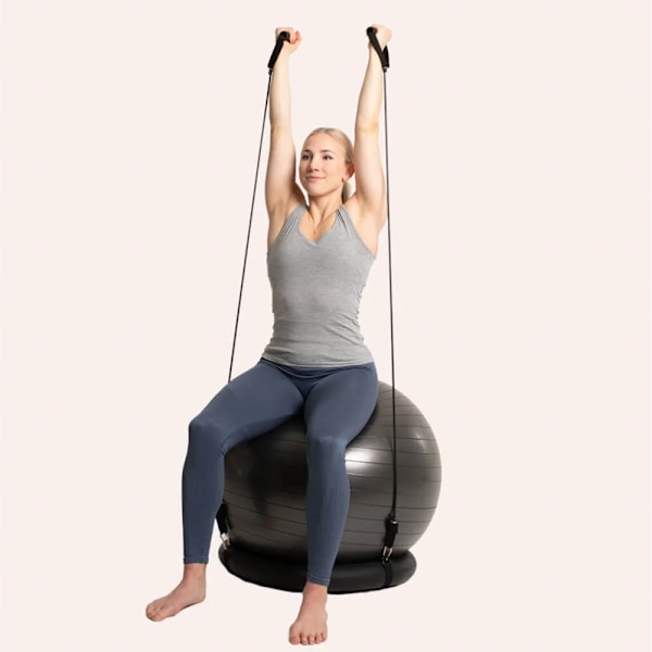 Swedish Posture træningsbold med træningsbånd - ergonomi og træ