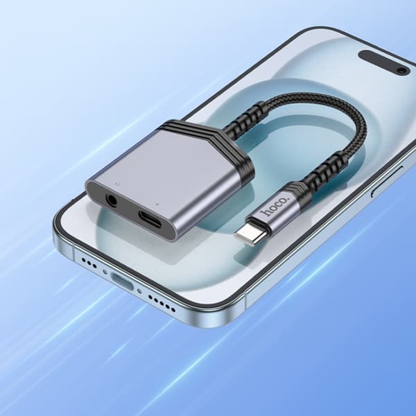 USB-C-adapter 1xUSB-C til 1XUSB-C og 3,5 mm-stik
