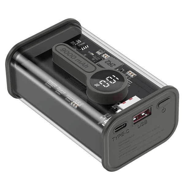 Kompakt Powerbank 9000mah med snabbladdning QC3.0 1xUSB 1xUSB-C