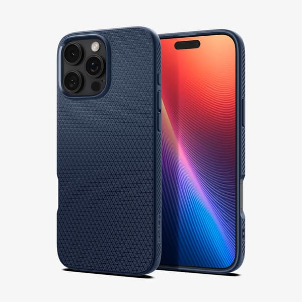 Spigen Liquid Air-bagskærm til iPhone 16 Pro - Blå