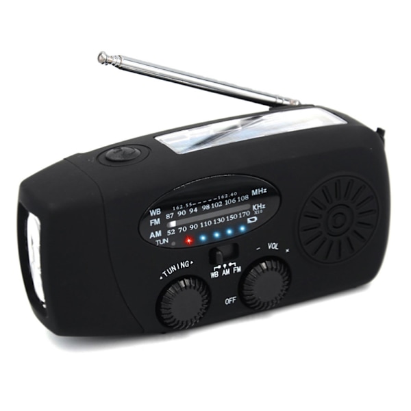 Hätäradio dynamolla ja aurinkokennolla - kampiradio, jossa on t