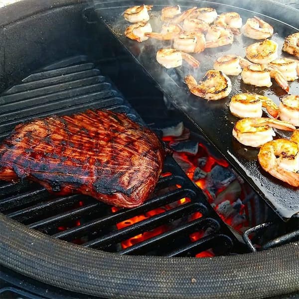 To-delt støbejernsplade 22 tommer / grillplade Ø46,5 cm / stege