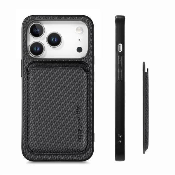 Bakskal med magnetisk korthållare till iPhone 17 Pro Max - Svart