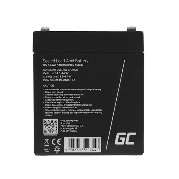 Green Cell AGM Akku 12V 5Ah