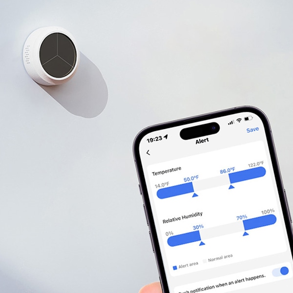 Meross temperatur- och fuktsensor startkit med HomeKit och solc