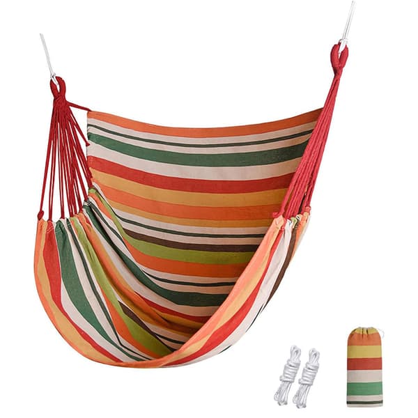 Randig Hängstol i canvastyg / hänggunga stol / hammockstol