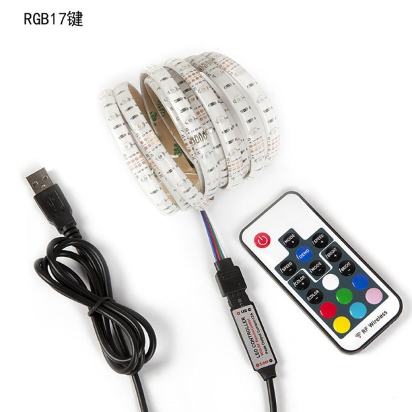 RGB LED-slinga USB med fjärrkontroll - 5 meter vattentät
