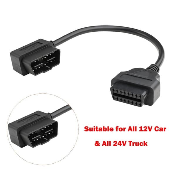OBD2-kabel 16 Pin hane till hona förlängning 30 cm