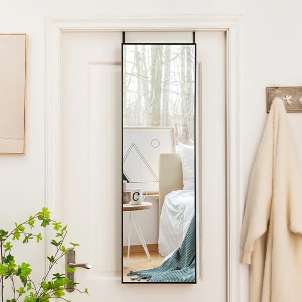 Helkroppsspegel med ram 120 × 37 cm – svart