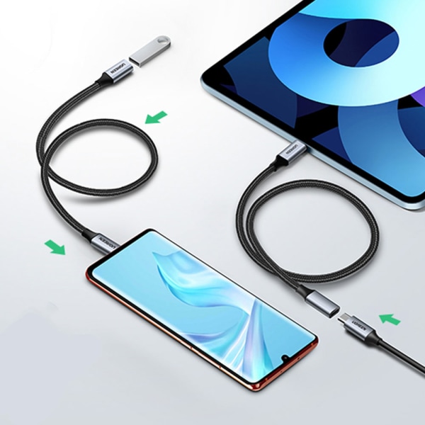 Ugreen USB-jatkojohto USB-C 10Gb/s 1m - harmaa