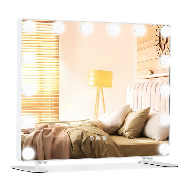 Sminkspegel LED 50 × 40 cm med touch – Vit