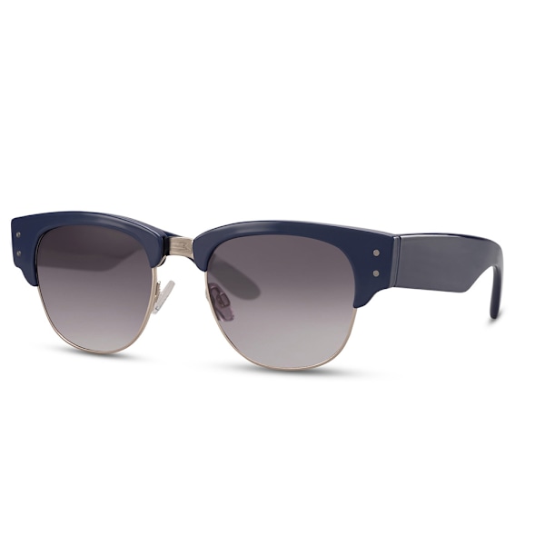 Unisex siniset aurinkolasit – 100 % UV-suoja, mustat linssit, m