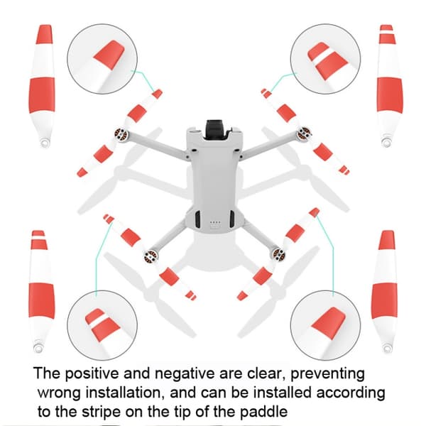 Lydløse sondevinger til DJI Mini 4 Pro/Mini 3 Pro 8-pak