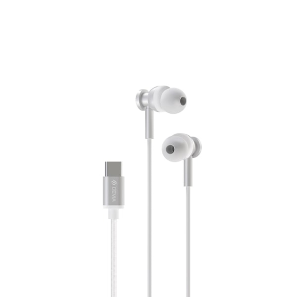 Devia In-Ear Headset med USB-C - Silver