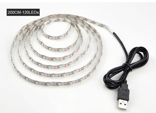 USB-drevet tv-lys 5 meter - varm hvid
