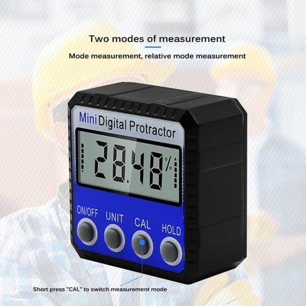 Digital vinkelmåler med magnet og display