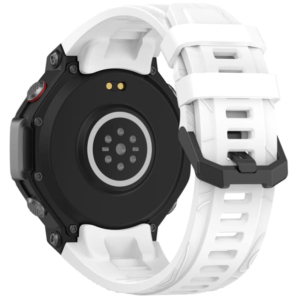 Silikonearmbånd til Amazfit T-Rex 3 med quick release - Hvid