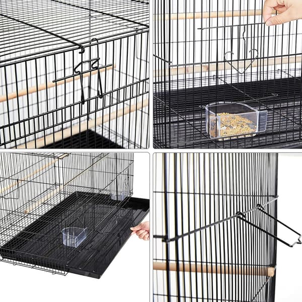 Fuglebur 76×45,5×45,5 cm / rummeligt bur med flere åbninger til