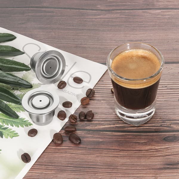 Genanvendelige kaffekapsler i rustfrit stål til Nespresso, 2-pak