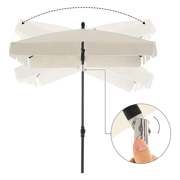 Rektangulær parasol 200x125cm / solparasol med UPF 50+ / altanp