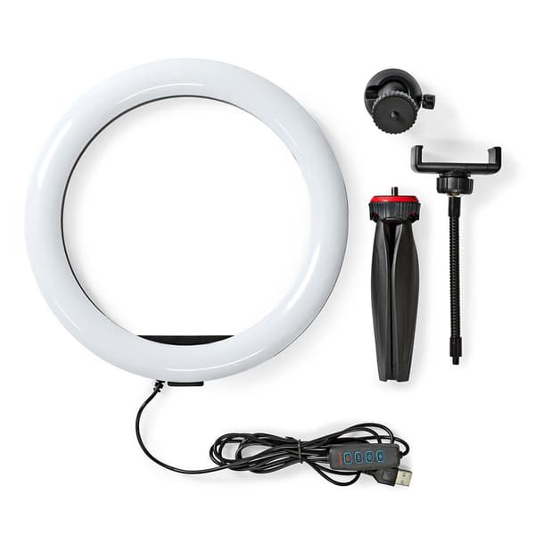 Nedis LED-ring 26 cm med stativ - 120 LED'er og justerbar farve