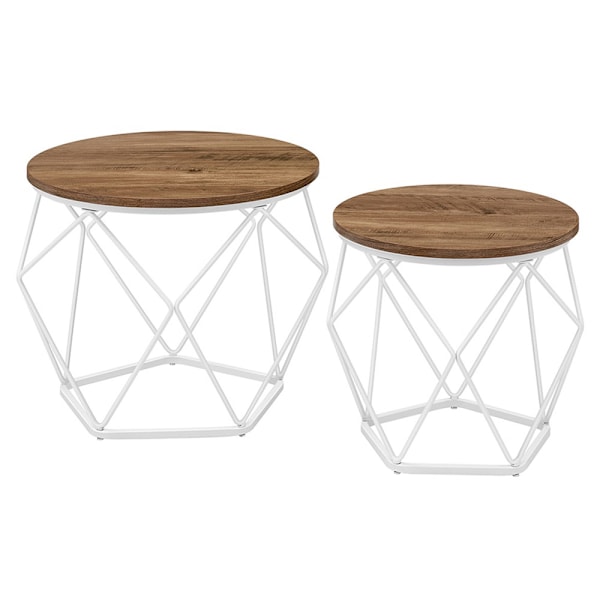 Soffbord med avtagbar skiva 2-pack - Trä/Vit