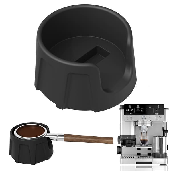 Tamperhållare i silikon / tamperställ för espresso / svart håll