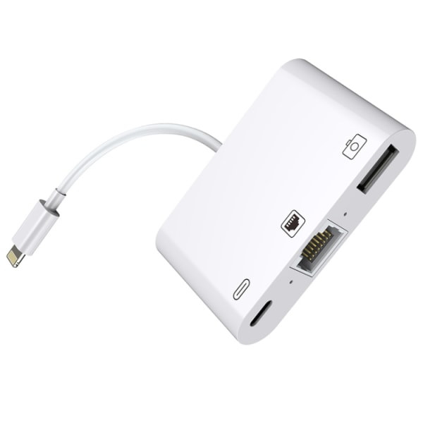 iPhone/iPad hub från Lightning till Ethernet + USB + Lightning