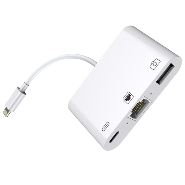 iPhone/iPad switch fra lightning til Ethernet + USB + Lightning