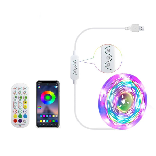 Appstyrd Smart WiFi RGB LED-slinga - 10 meter med remote