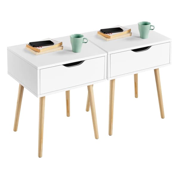 2 sengeborde med skuffe / Sengebord i skandinavisk stil / sideb
