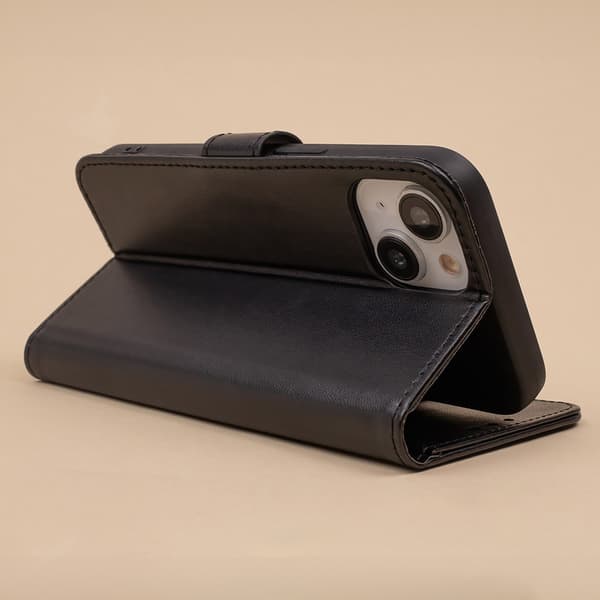 Plånboksfodral med stativfunktion för iPhone 17 Pro Max – Svart