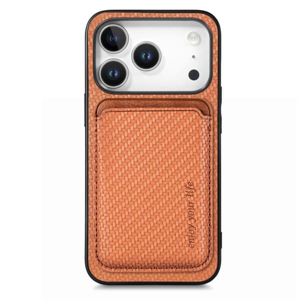 Bagcover med magnetisk kortholder til iPhone 17 Pro - Brun