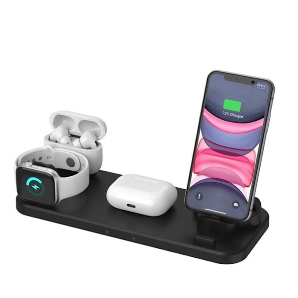 6i1 Laddstation för Apple Airpods, Watch & iPhone Svart