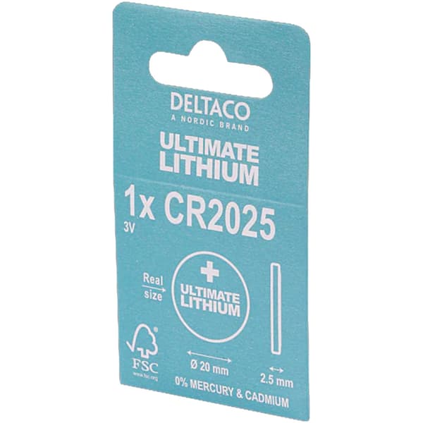 Deltaco Ultimate Lithium CR2025 knapcellebatteri / CR2025 batte