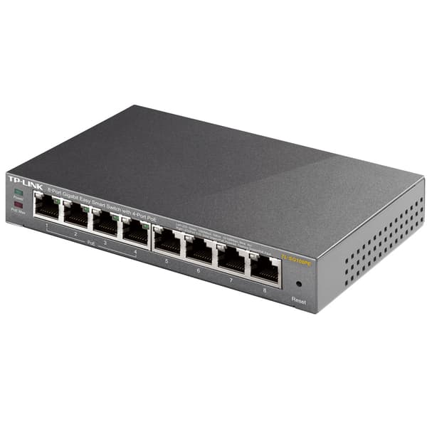 TP-Link TL-SG108PE gigabit-switch / 8-port netværksswitch med 4