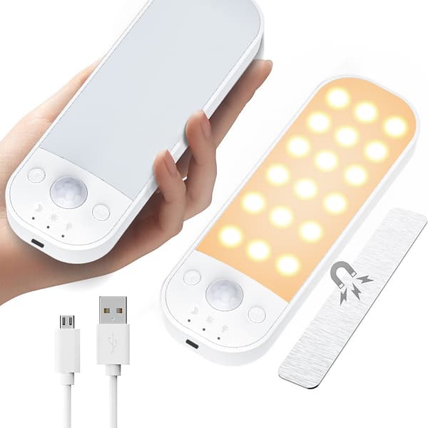LED-lampe med magnet og bevægelsessensor / genopladelig LED-lam