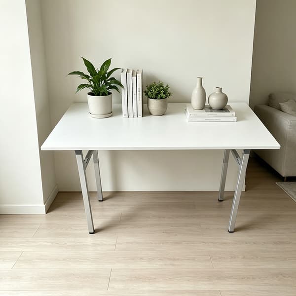 Hopfällbart bord 120×60×75 cm / fällbart skrivbord med stålram