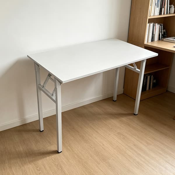 Hopfällbart bord 100×60×75 cm / fällbart skrivbord med stålram