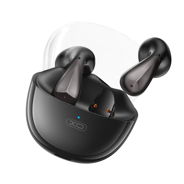 XO TWS Bluetooth-headset med opladningsetui og mikrofon - Sort