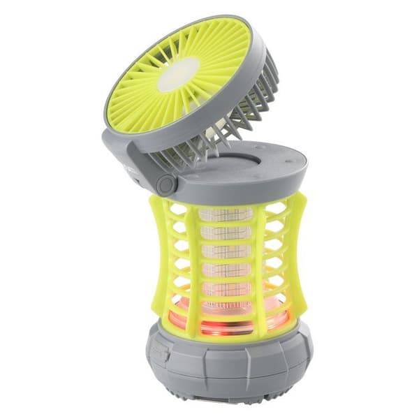 Campinglygte med ventilator og myggefælde / genopladelig LED-ly
